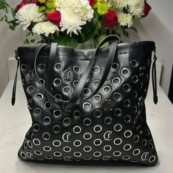 🔥🔥Christian Louboutin Mouchara Black Leather Tote Shoulder Bag BRAND NEW! - Picture 3 of 16